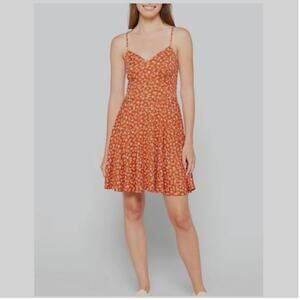 The General Good Medium Brown Strappy Mini Floral Dress Perfect Summer Style NEW